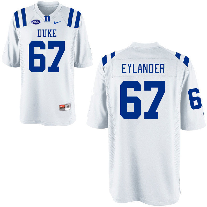 Men #67 Matt Eylander Duke Blue Devils College Football Jerseys Stitched-White